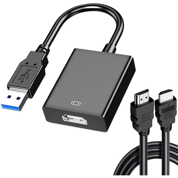 USB to HDMI Adapter with 6FT HDMI Cable, USB 3.0 to HDMI Full 1080P ...
