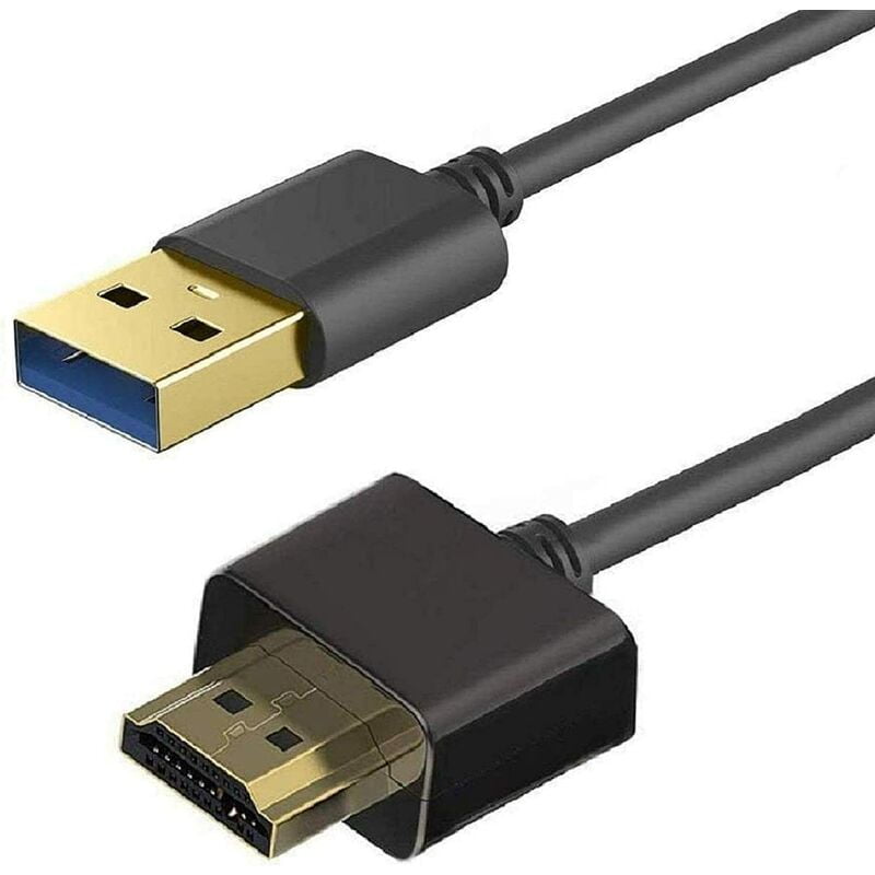 USB to HDMI Cable, 2M/6.6ft HDMI to USB Cable Adapter USB 2.0 Male to