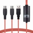 thumbnail image 1 of USB to MIDI Cable Converter 2 in 1 PC to Synthesizer Music Studio Keyboard, 1 of 9