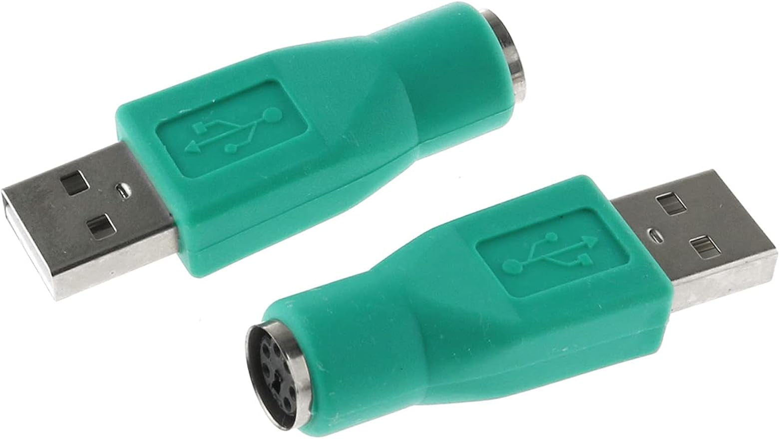 USB to PS2 Adapter 2pcs Green PS/2 Female to USB Male Converter Adapter ...