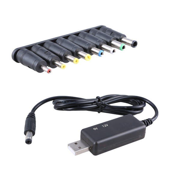 USB to Power Cable USB to 8PCS DC-Jack Charging Adapter Cord DC5V to 12V 9V Led Display for Router Fan