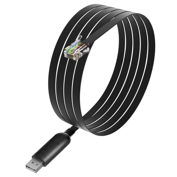 USB to RJ12 6P6C Serial Cable with FTDI FT232RNL Chip, 2M / 6.56ft