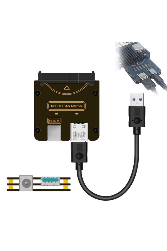 USB to SAS 29PIN Adapter for Easy Hard Disk Drive Connection