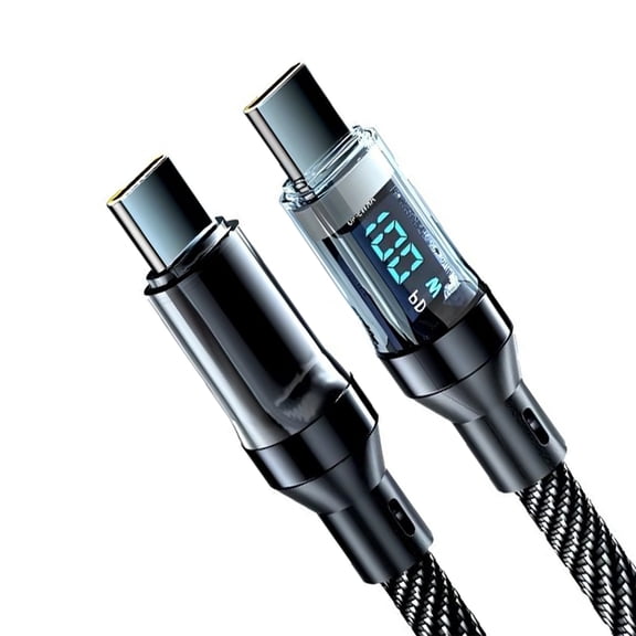 USB to Type C Charging Cable Digital Power Display For Real Time Monitoring 120W/100W Fast Charging Universally