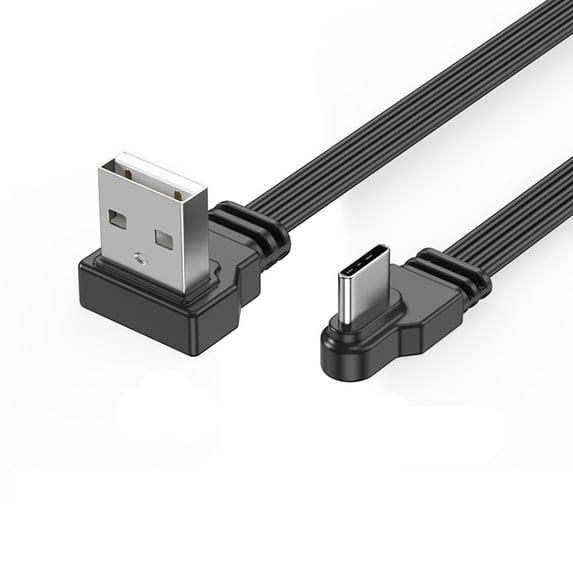 USB to Type C Data Cable Fast 2A Charging High Speed 480Mbps Data Sync Bendable 90°/Straight Head Connectors Wire Line