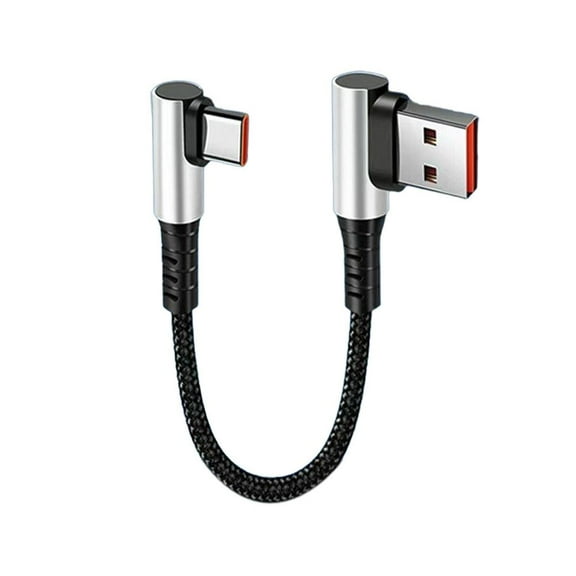 USB to Type C Fast Charging Cables 90 Degree Elbow Data Short Cord