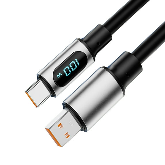 USB to Type C Fast Charging Line PD100W Charging Cable Digital Display Cord Data Sync Wire 480Mbps Speed for Laptops
