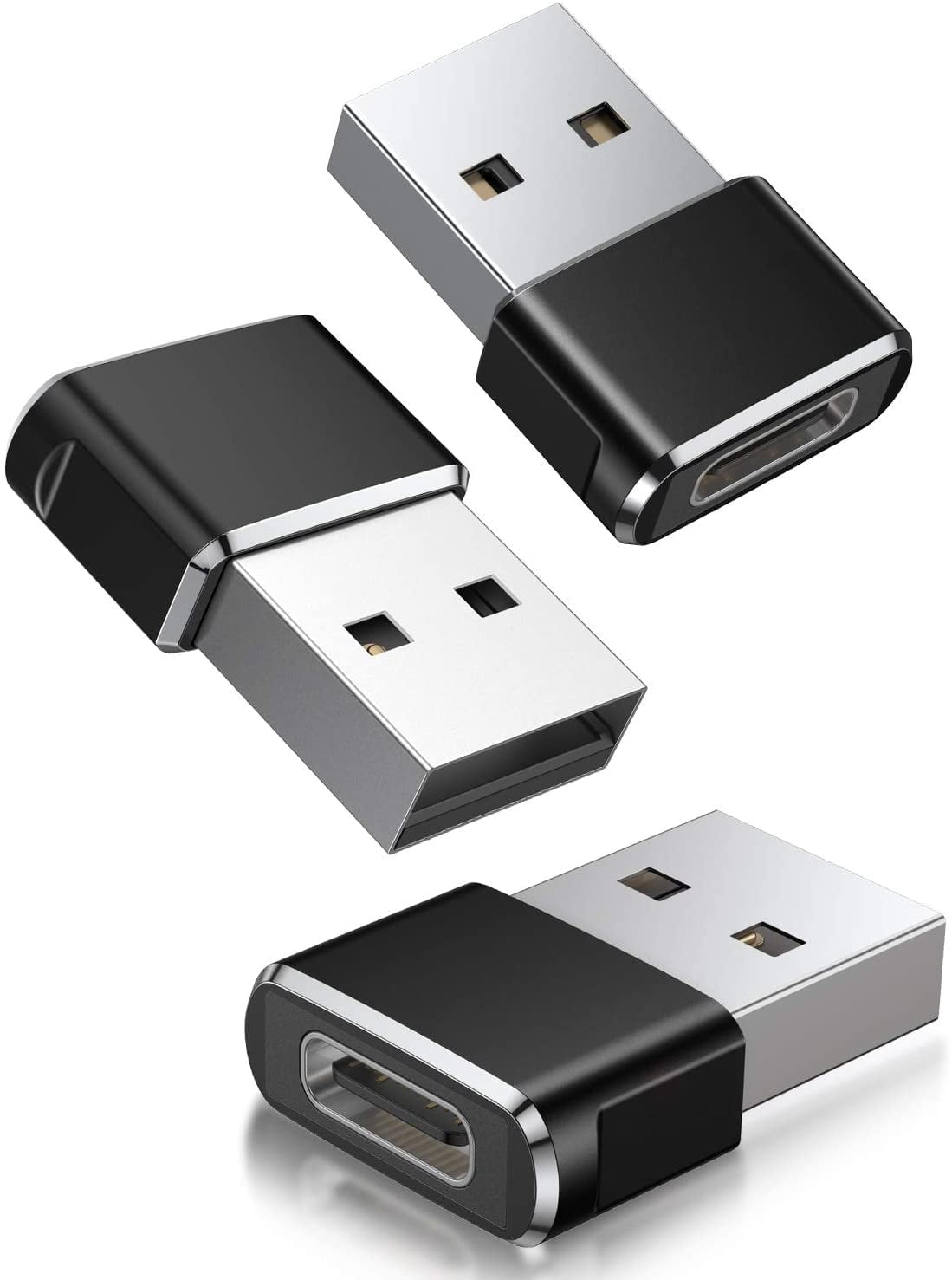 USB to USB C Adapter 3 Pack,Type C Female to USB A Male Charger Cable Converter