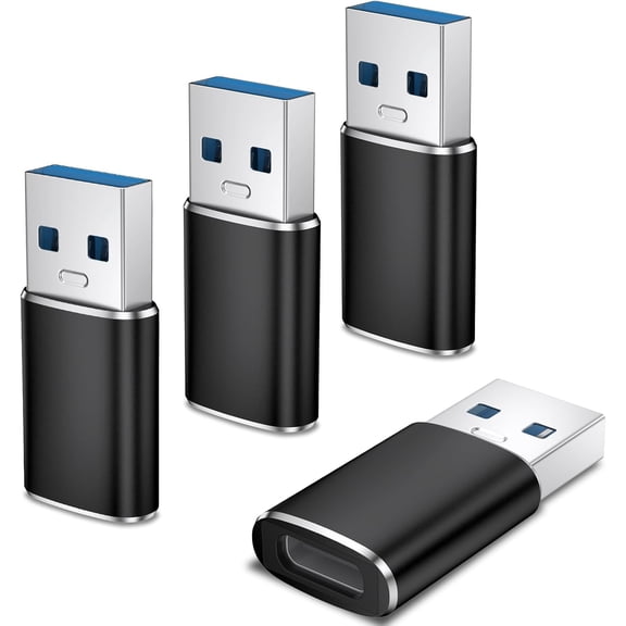 USB to USB C Adapter 4 Pack, USB 3.0 Type C Charger Converter
