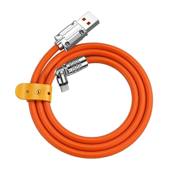 USB to USB C Cable Fast Charging Cable Right Angles Cable with 180+360 Degree Rotating Head,120W Fast Charging