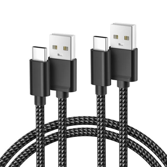 USB to USB C Charging Cord - Compatible with iPhone (17, 16 Pro Max), iPad, Samsung Galaxy - 10FT, 2 - Pack, Black, for Extended - Reach Charging