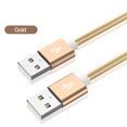 thumbnail image 1 of USB to USB Extension Cable Type A USB Extender for Radiator Hard Disk Webcom Camera USB Cable Extens Weave Cable Car USB A Cord Gold 0.25m, 1 of 6