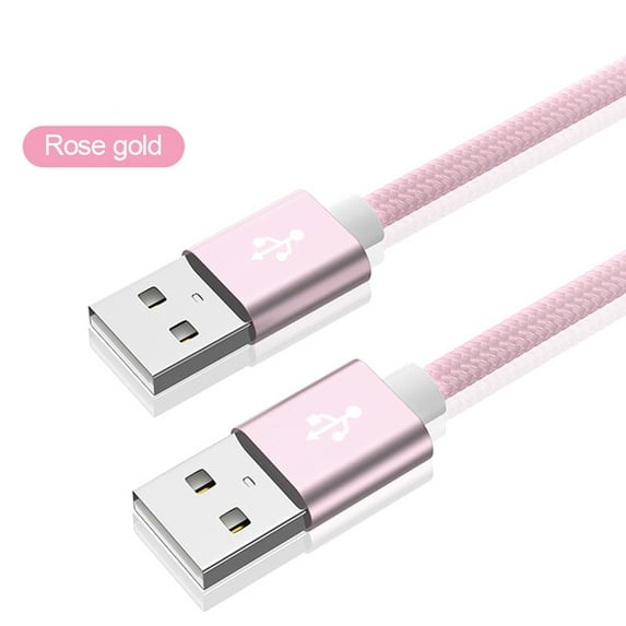 USB to USB Extension Fast Data Cable Male to Male USB Extender for Radiator Hard Disk Webcom Camera USB Cable Extens USB A Cord Rose Gold 3m