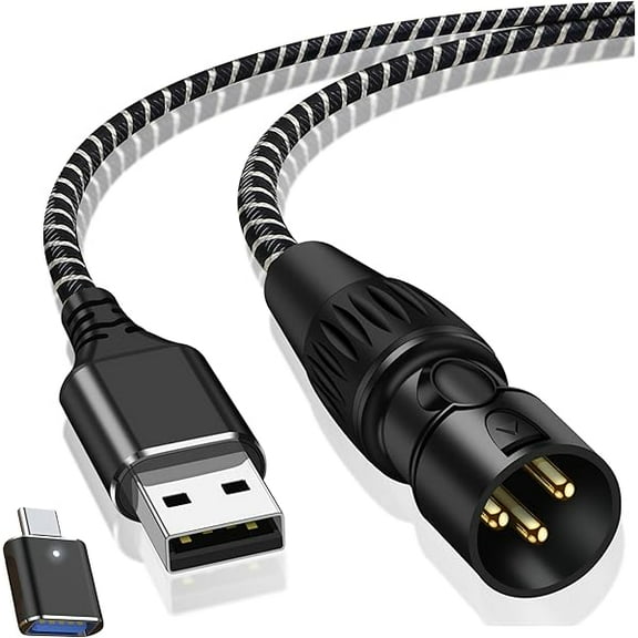 USB to XLR Cable,6.6 FT USB A to XLR YJJSKEJIo Stereo Cable,USB C to XLR Male Output Stereo YJJSKEJIo Cord for Amplifier, Speaker, Mixer Console ect