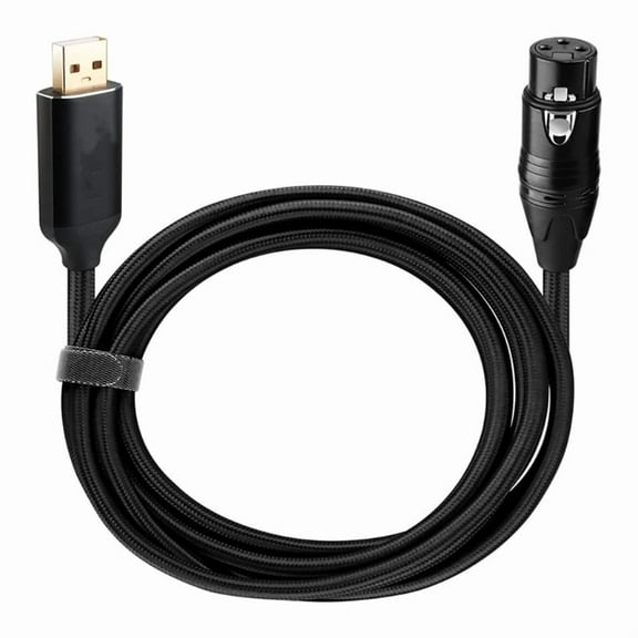 USB to XLR Female Microphone Cable for Dynamic Condenser Mics and PC Recording Plug and for Play