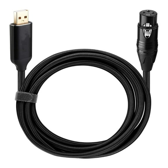 USB to XLR Female Microphone Cable for Dynamic Condenser Mics and PC Recording Plug and for Play