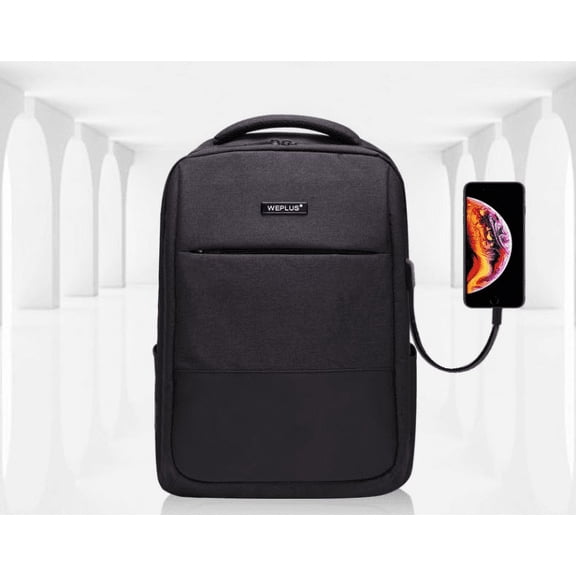 USB waterproof backpack,Grey black