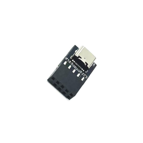 USB2.0 9Pin to Type C Front Panel Adapter, Internal Header Converter for PC Motherboard Desktop