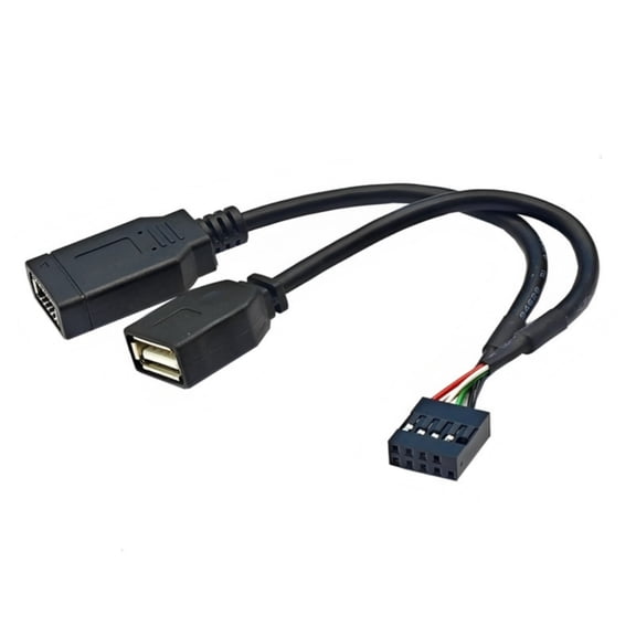 USB2.0 9Pin to USB+Port TYPE E Cable 9PIN Female to 2 Type E Adapter 9PIN to TYPE E KEY A Cable with Front Type C Port