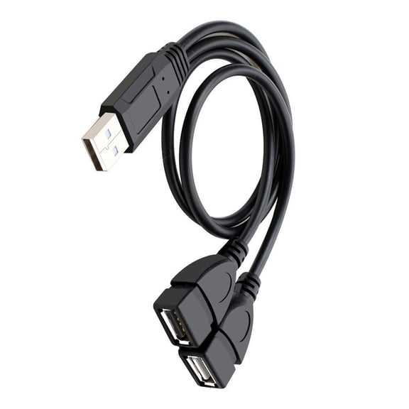USB2.0 Adapter Double USB Female Y Splitter Charging Cable for Laptop/Tablets/Smartphone Data Transmission