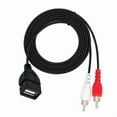 thumbnail image 1 of USB2.0 Female Plug To 2RCA Male Adapter Sound Converters Video Cable USB To 2RCA Cable For HDTV Television Wire Cord, 1 of 8