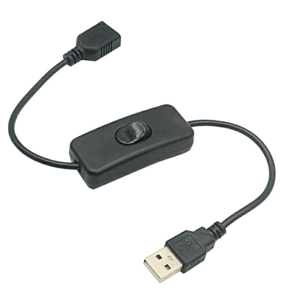 USB2.0 Male to Female Charging Extension Cable with Switch Desk Lamp Fan Driving Recorder Power Cord Two-Core Wire 1m