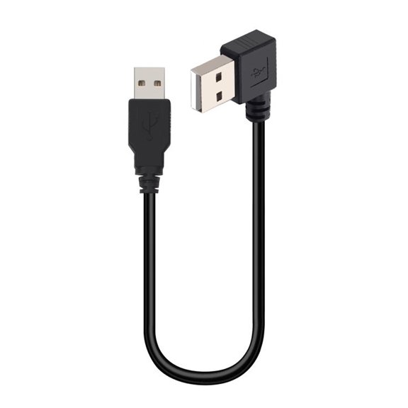 USB2.0 Male to Male Right Angled Charging Cord 25Cm Data Transfer Cable Right Corner Cable for Laptop and Desktop