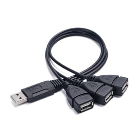 USB2.0 Male to Triple Female Adapter Cable with Data Transfer for Seamlessly Integration of Peripherals and Accessories