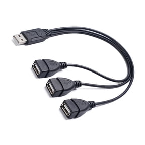 USB2.0 Male to Triple Female Adapter Cable with Data Transfer for Seamlessly Integration of Peripherals and Accessories