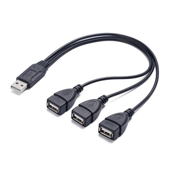 USB2.0 Male to Triple Female Splitter Cable with Data Transfer 5V3A for Data Transfer and Charging Simultaneously