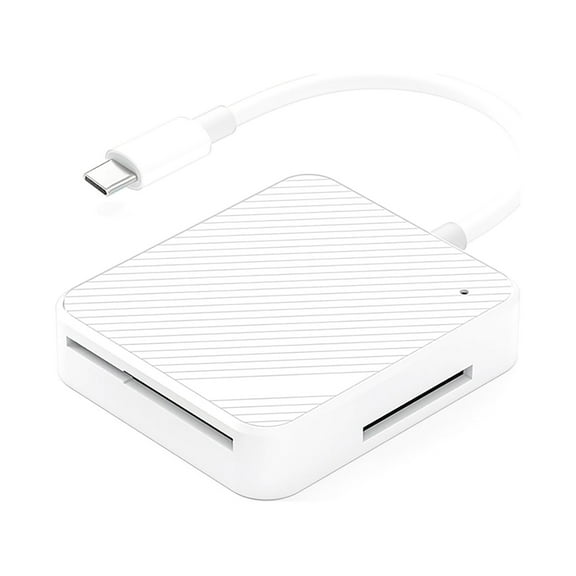 USB2.0 Multi Card Reader Compact Portable for M2/SD/XD/SM Cards Plug and Play, White