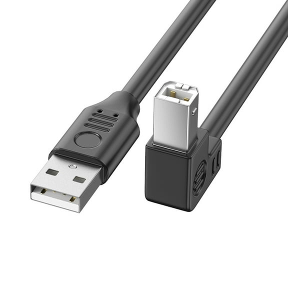 USB2.0 Printers Cable with High Transfer Rate Extended Length 90Degree Elbow for Efficient Office Setups