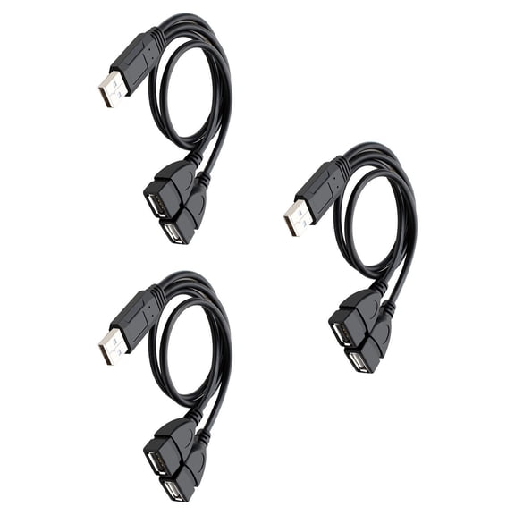 USB2.0 Splitter Cable Male to Female Y-Shaped Charging Cord for Smartphone Tablet Data Transfer