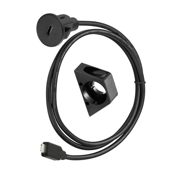 USB2.0 Type C Male to Female Dashboards Mount Cable, Waterproof Accessory for Car and Motorbikes