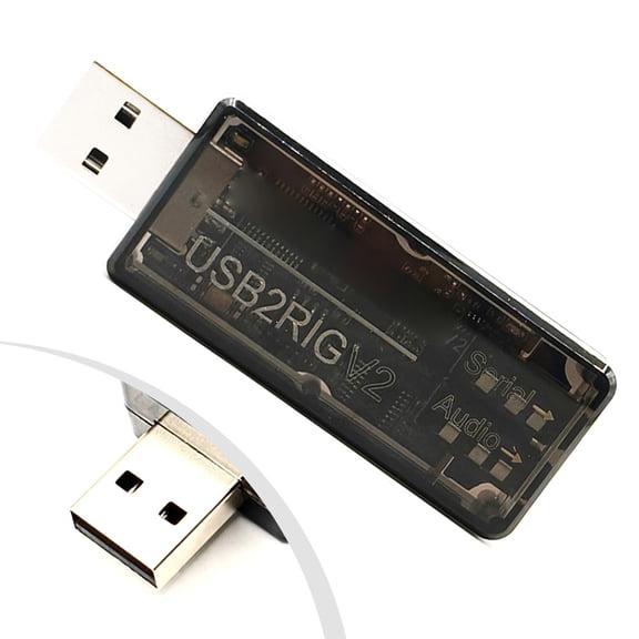 USB2RIG V2 Audio Conversion Interface For Ham Radio Compact USB for Sound Card And Serial PTT Control Supports FT8 JT65 PSK for KENWOOD For YAESU For ICOM For TTL RS232 CI-V