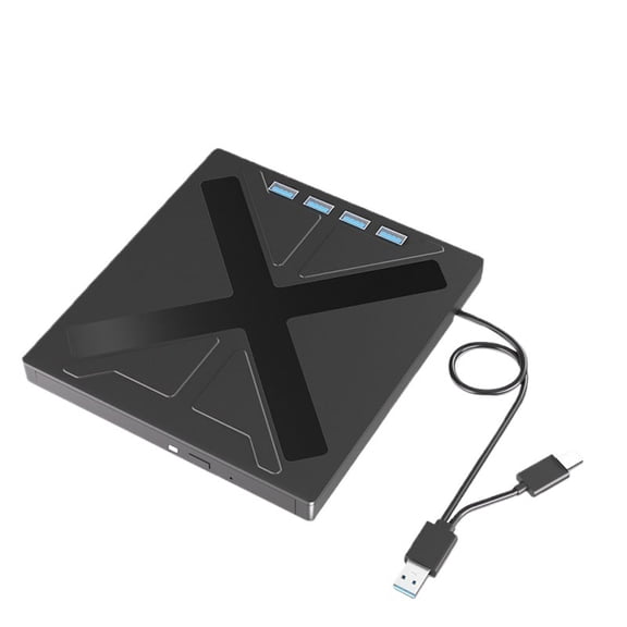 USB3.0 7-in-1 External DVD Optical Drive CD DVD Player Reader Portable Burner with SD TF Card Slots ,Easy to Use