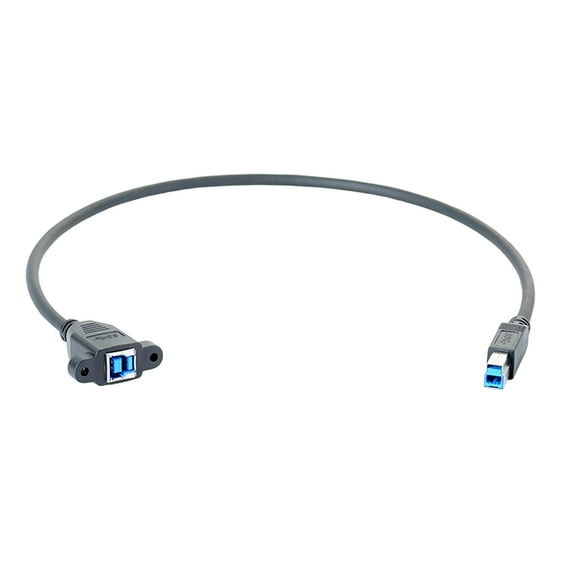 USB3.0 B Type Printer Extension Cable Featuring Screw Mount Panel Fast Speed 5Gbps Transfer 50cm 20inch For Devices