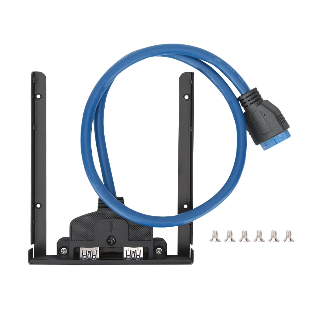 USB3.0 Black Aluminium Alloy 2 Ports Front Panel Floppy Disk Expansion ...