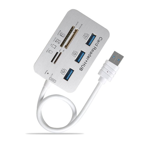 USB3.0 Card Reader Hubs with Four Port Expansion Dock for Efficient Data Transfer