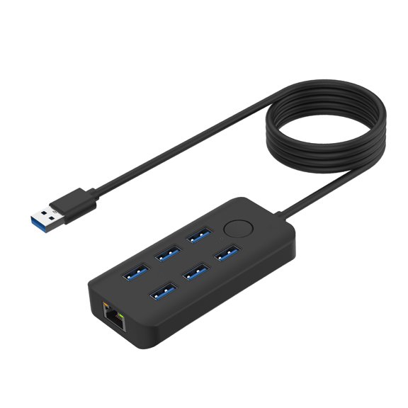 USB3.0 Dock USB Splitter with Touch Button Lock Screen Feature And 7 Port For Secure Fast Speed Data Transfer
