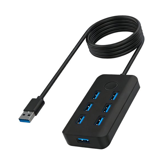 USB3.0 Dock USB Splitter with Touch Button Lock Screen Feature And 7 Port For Secure Fast Speed Data Transfer