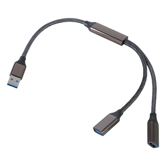 USB3.0 Double Female Splitter Cable 5Gbps Data Transfer Enhances Connection and Quick Charging on Laptops