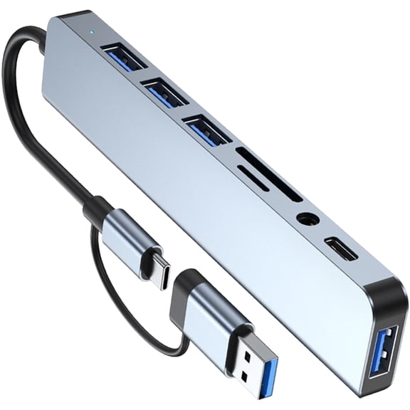 USB3.0 Extension Cable USB Splitter USB C/USB Male to 3xUSB2.0+1xUSB3.0+1xType C Splitter Card Reader Cable for PC