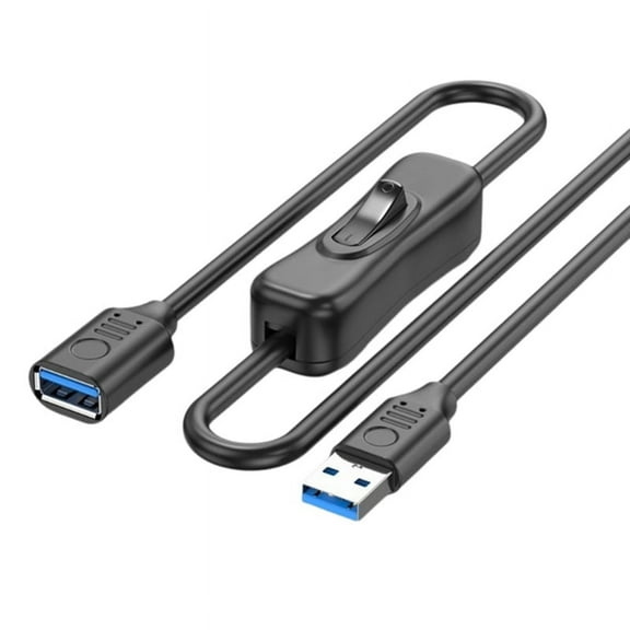 USB3.0 Extension Cable with Power Button 5Gbps Data Transfer Male to Female Extend Cord 3.3ft for Keyboard PowerSwitch A