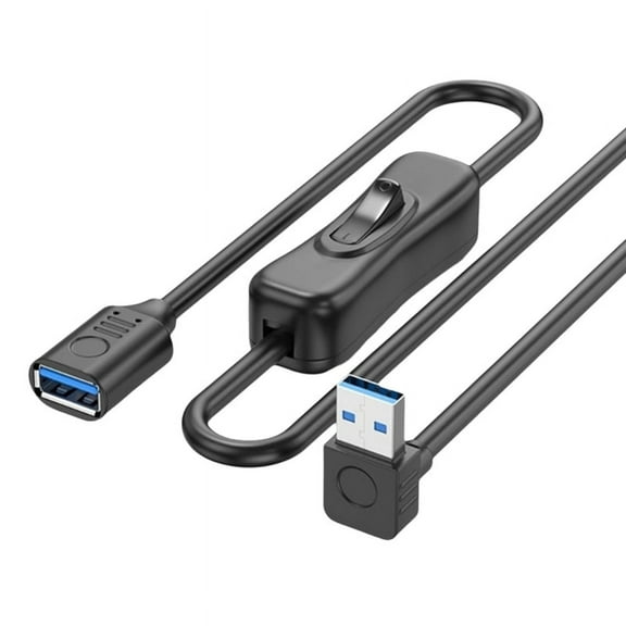 USB3.0 Extension Cable with Power Button 5Gbps Data Transfer Male to Female Extend Cord 3.3ft for Keyboard PowerSwitch B