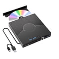 thumbnail image 1 of USB3.0 External CD DVD Drive - Burner Player with Lan Interface & SD/TF Card Reader for Laptop PC, 1 of 5
