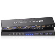 USB3.0 HDMI KVM Switch 1 Monitor 4 Computers, 8K60Hz 4K120Hz 4 Port KVM Switch for Controlling 4 Computers with 1 Set of Keyboard Mouse and 1 Monitor