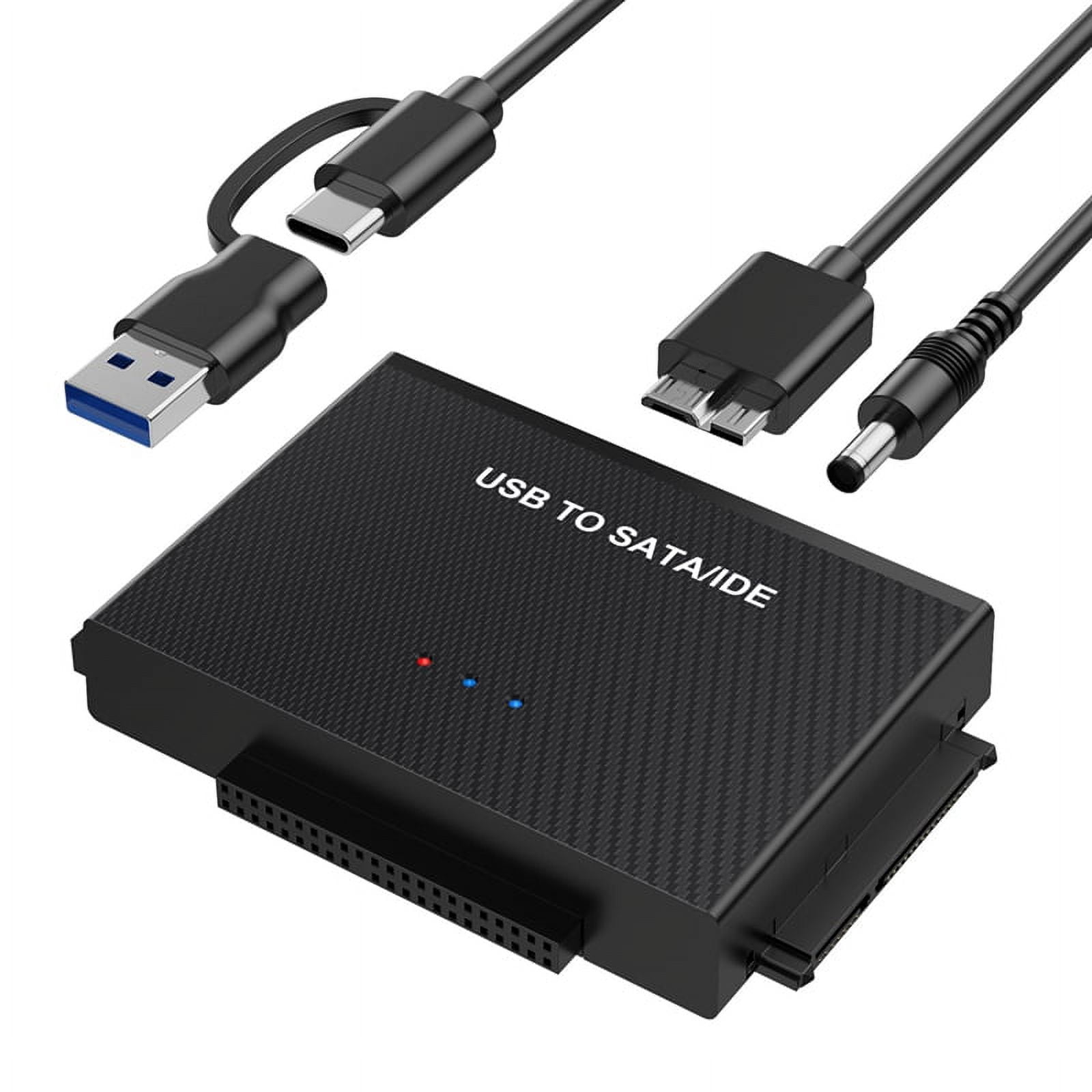 USB3.0 Hard Disk Adapter USB3.0 to SATA IDE Easy Drive Cable 2.5-Inch 3.5 Adapter Cable US-Plug,1 x Hard disk adapter 1 x Power plug,Black