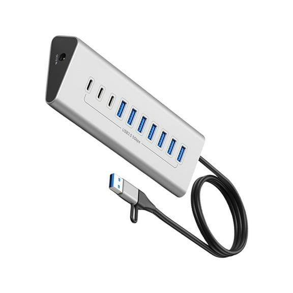 USB3.0 Hub Type C Hub Multiple USB Splitter 7/10 Port Multiple Expander Power Adapter USB Hub Heat Dissipation for PC