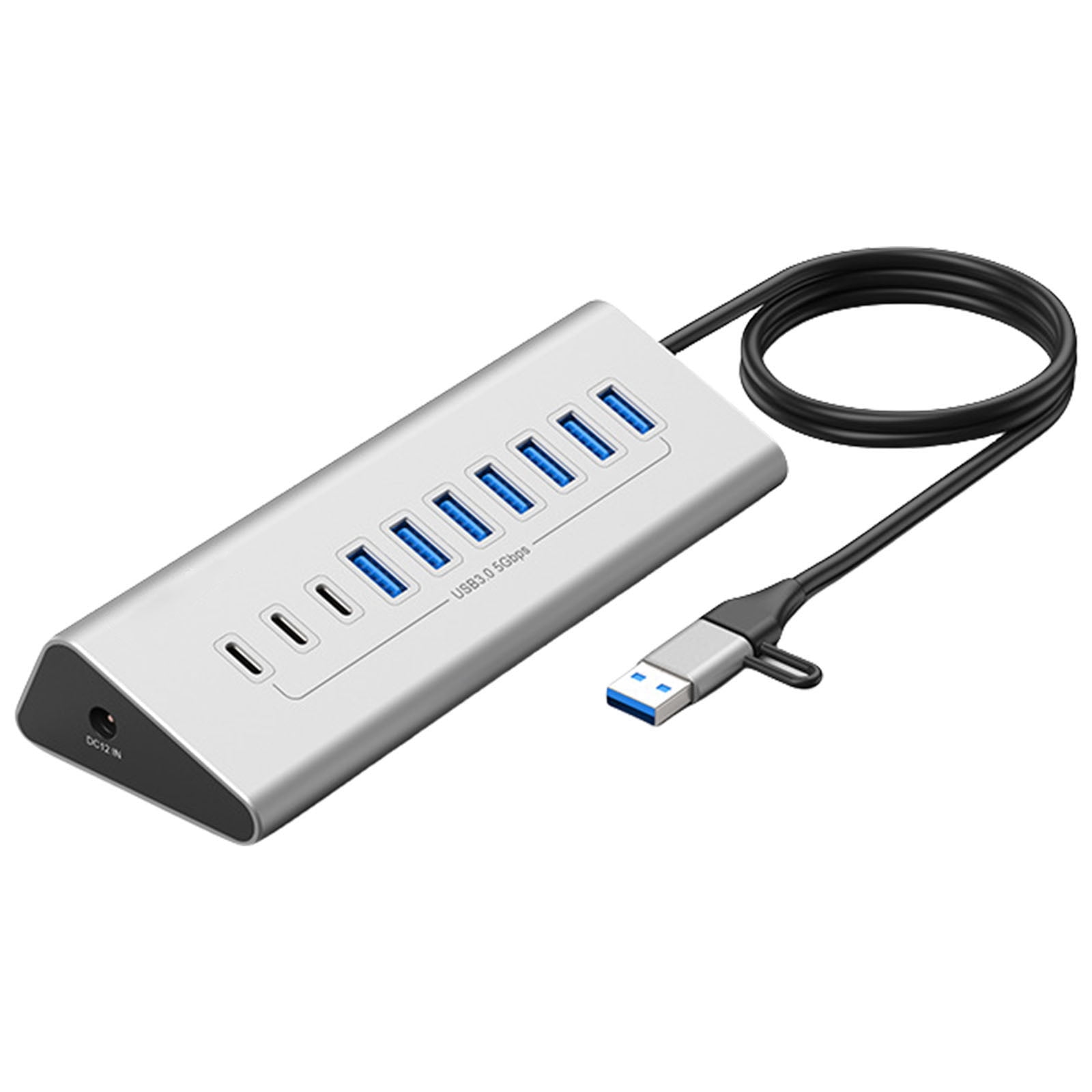 USB3.0 Hubs Type C Hubs Multiple USB Splitter 7/10 Port Multiple Expander Power Adapter USB Hubs Heat Dissipation for